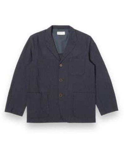 Universal Works Three Button Jacket 30123 Ospina Cotton Dark Navy Xl - Blue