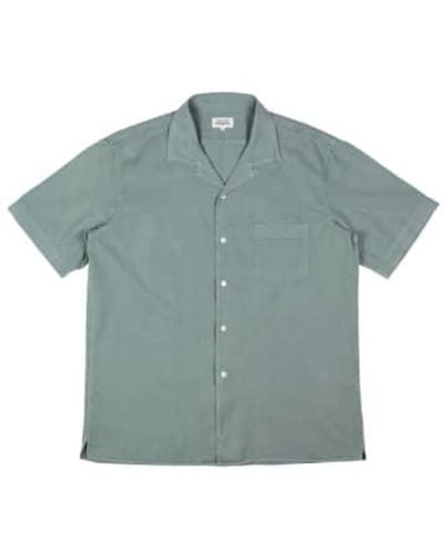 Hartford Palm Mc Pat Blend Shirt Faded - Blue