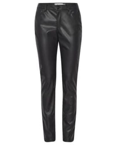 Ichi Faux Leather Pants 38 - Gray