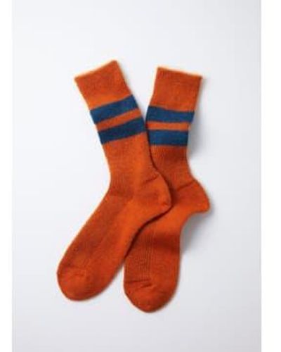 RoToTo Brushed Mohair Crew Socks S - Orange