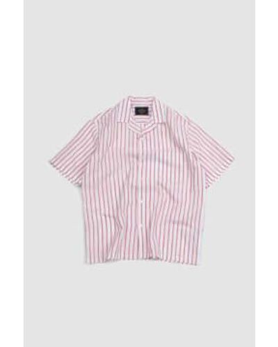 Portuguese Flannel Chemise cabine plage rouge - Rose