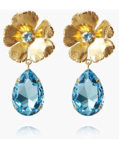 Caroline Svedbom 'anemone' Earrings Golden Shadow - Blue