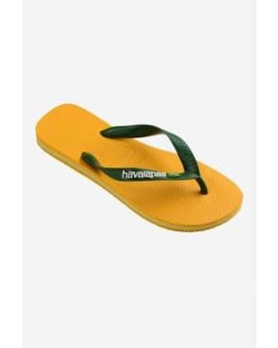 Havaianas Hawaiianer Brasilien Logo Flip Flops - Gelb