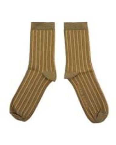 Monk & Anna And • Pistachio Socks Golden Lines 35-38 - Green