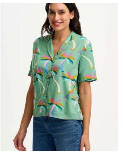 Sugarhill Santana Shirt Rainbow Palms - Verde