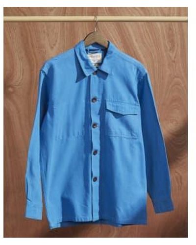 Uskees Organic Buttoned Workshirt Bright Small - Blue