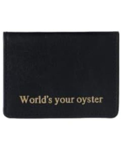 VIDA VIDA Leather Worlds Your Oyster Travel Card Holder - Nero