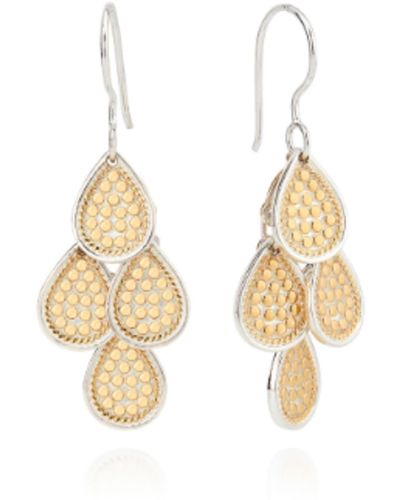 Anna Beck Gold Plated Sterling Silver Dotted Chandelier Earrings - Metallizzato