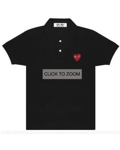 Comme des Garçons Play S Big Heart Polo Shirt Black L