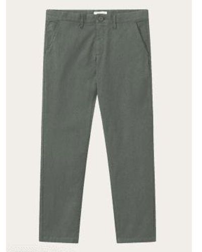 Knowledge Cotton 1070043 Chuck Regular Flannel Chino Pants Forrest Night - Grigio