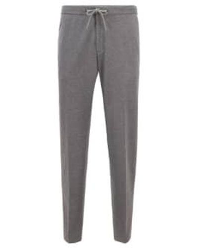 BOSS Grey Micro Patterned Slim Fit Trousers - Grigio