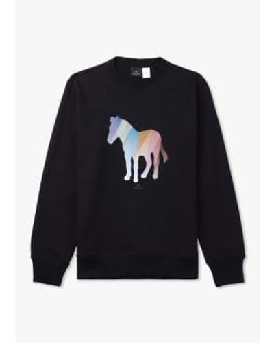 Paul Smith Sweat à imprimé zèbre en noir - Bleu