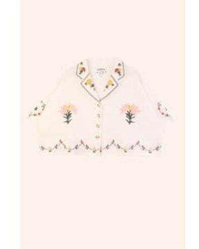 Meadows Penstemon Shirt Multi Embroidery M/l - Natural