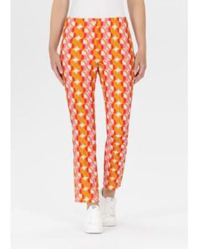 SteHmann Elisa Trousers In Lipstick Print - Arancione