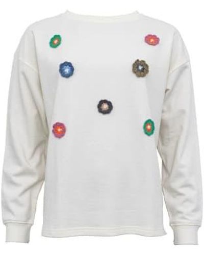 Yaya Flower Bomb Sweatshirt Whisper Xs - Grey