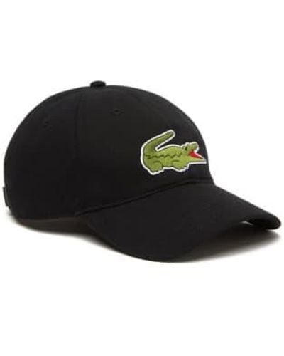 Lacoste Rk9871 Large Croc Cap One Size - Black