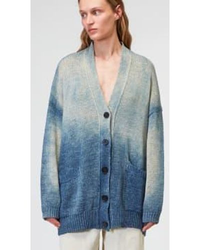 Roberto Collina Knit Long Bleach Over Cardigan - Blu