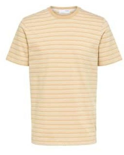 SELECTED New Wheat Andy Stripe Short Sleeve O-neck Tee M - Natural