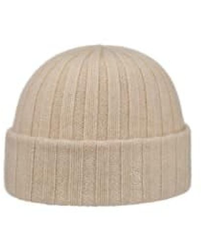 Stetson Undyed Sustainable Cashmere Beanie - Natural