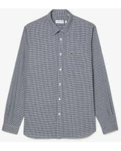 Lacoste Cotton Flannel Checked Shirt 38 - Blue