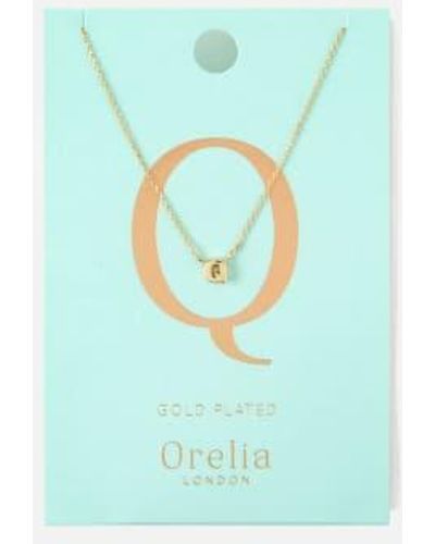Orelia /silver Plated Initial Necklace Q Brass - Blue