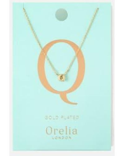 Orelia Silver Plated Initial Necklace Q - Blu