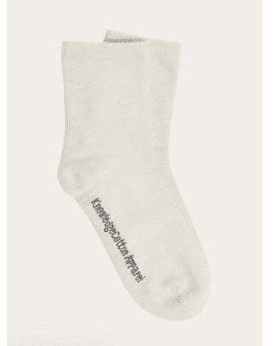 Knowledge Cotton 830001 Glitzer Socken Französische Eiche - Weiß