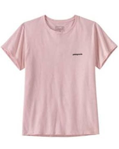 Patagonia T-shirt p-6 logo responsibili donna whisker - Rose