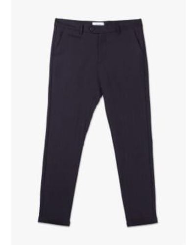 Les Deux Mens Como Herringbone Suit Pants In - Blu