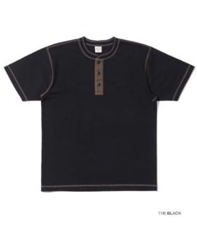 Buzz Rickson's T-shirt henley - Noir