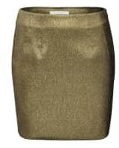 Yaya Mini Skirt With Zip And Glitter Effect - Green