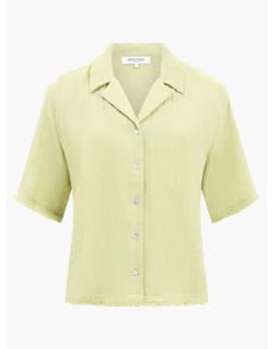 Great Plains Fray Edge Detail Shirt Kiwi Uk 10 - Yellow