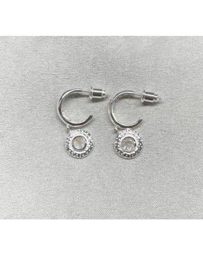 Azuni London Azuni luna gemstone hoop boucles d'oreilles - Métallisé