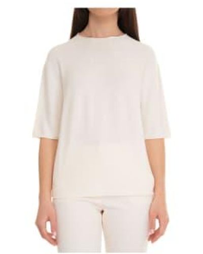 BOSS C Flamber Crewneck 1/2 Sleeve Top Size: S, Col: Off S - White
