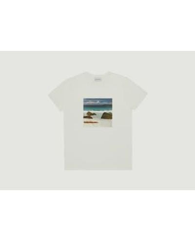 Bask In The Sun Nap Photography Printed T Shirt - Bianco