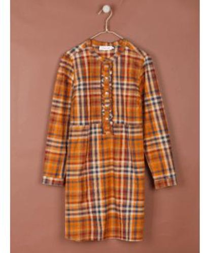 indi & cold Marie Plaid Dress Size S - Brown