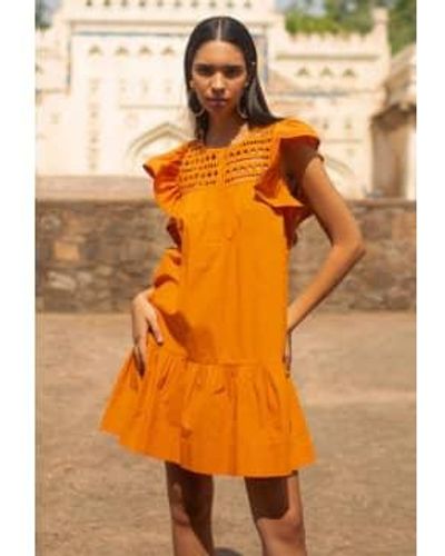 Scarlett Poppies Ishrant Short Dress - Arancione