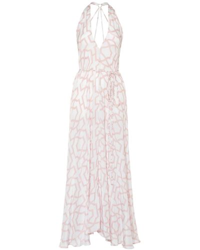Buy Alexandra Miro Pink Saphira Cut-out Dress in Crepe de Chine