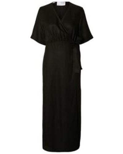 SELECTED Allesandra Ankle Wrap Dress Xs - Black