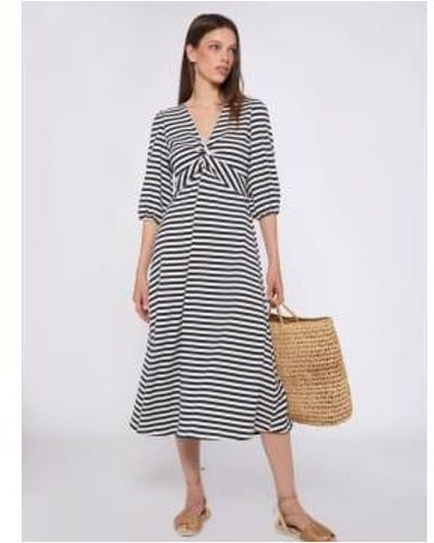 Vilagallo Carolina Jersey Dress Stripe - White