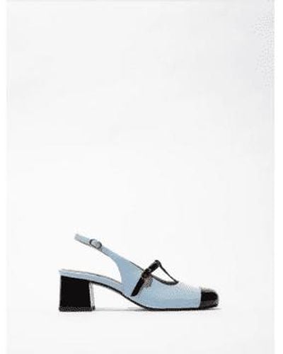 Fly London Soln083 In Sky Blue Sandals - Bianco