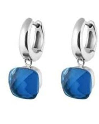 qudo Firenze Earrings In Light Sapphire - Blu