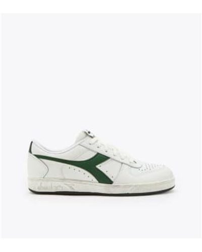 Diadora Foliage Green Magic Basket Low Icona Shoes 10 / - White