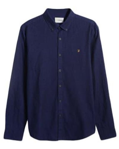Farah Steen Brushed Cotton Shirt True Xx-large - Blue