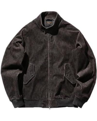 Beams Plus Harrington veste côtelé imprimé charbon bois - Noir