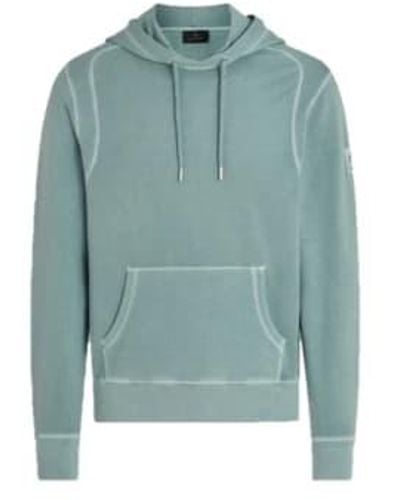 Belstaff Gauge hoodie -kleidungsstück farbstoff leichtes fleece -stahlgrün - Blau