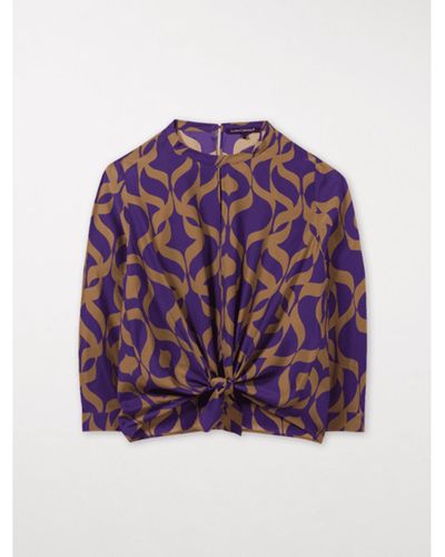 LUISA CERANO RETRO PRINT SHIRT BLOUSE