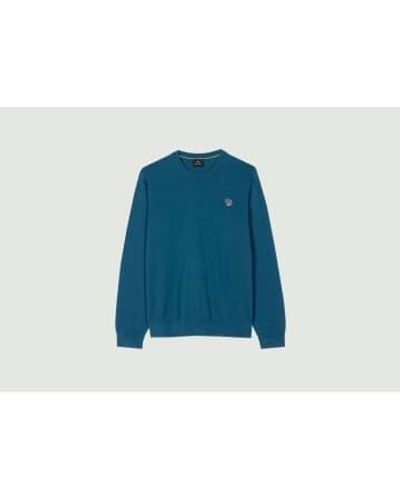 PS by Paul Smith Pull logo zèbre en coton - Bleu