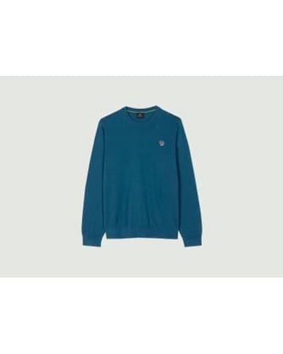 PS by Paul Smith Cotton Zebra Logo Sweater S - Blue