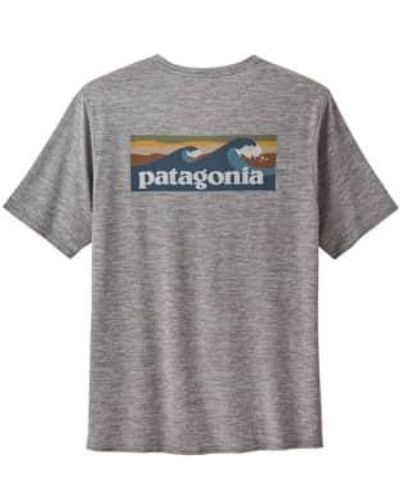 Patagonia T-shirt capilene cool daily graphic uomo feather - Gris